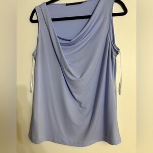 Ivanka Trump Soft Blue Sleeveless Drape Top